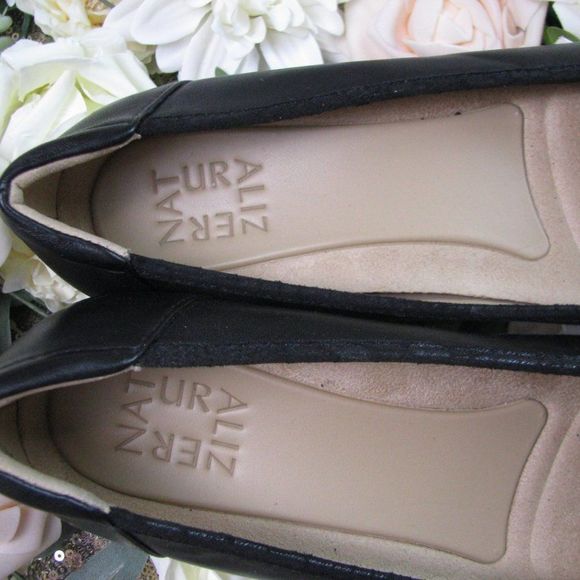 NIB Naturalizer black leather ballet flats 8 N - Picture 3 of 7